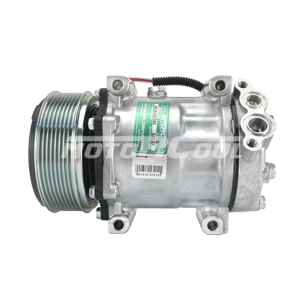 Компрессор кондиционера RC-U08700 (аналог Sanden 7H15, 12V, шкив PV8, под фланец)