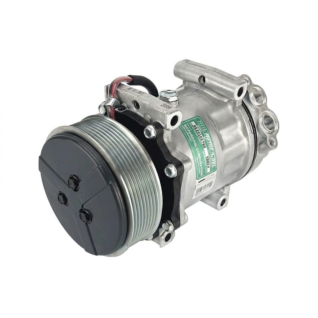 Компрессор кондиционера RC-U08700 (аналог Sanden 7H15, 12V, шкив PV8, под фланец)