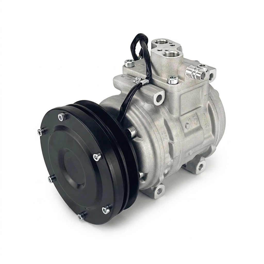 Компрессор кондиционера RC-U08707 (аналог Denso 10PA15C, 24V, шкив A1, фланцевое подключение)